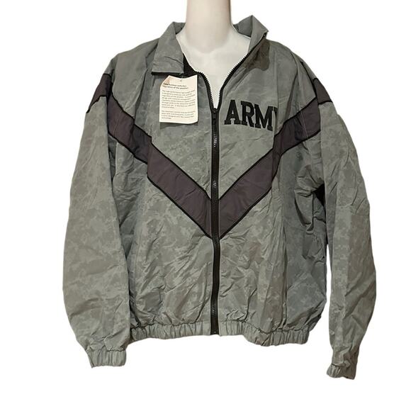 Army Adult Size Small Gray Digital Camo Reflective Full Zip Jacket NWT - Picture 1 of 7